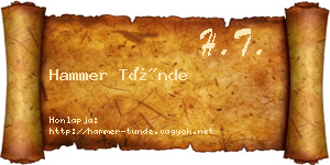 Hammer Tünde névjegykártya